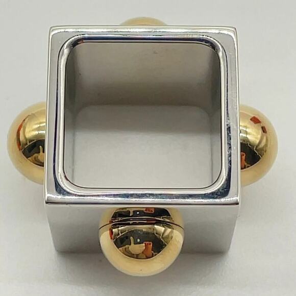 Hermes Chaine d'Ancre Scarf Ring Silver x Gold W/Box - Picture 6 of 9